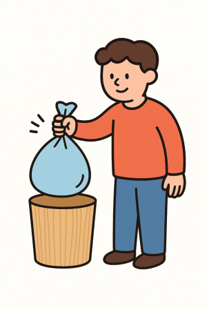 ごみ捨てのイラスト