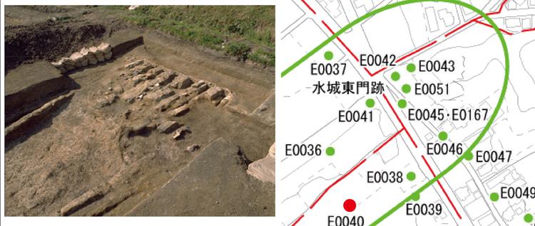 水城瓦窯跡画像と位置図