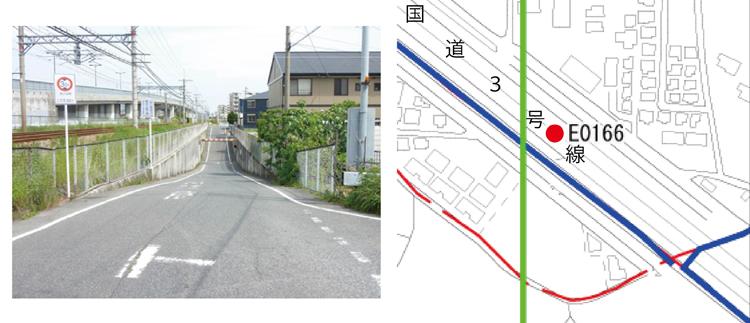 鍛冶久地下道画像と位置図