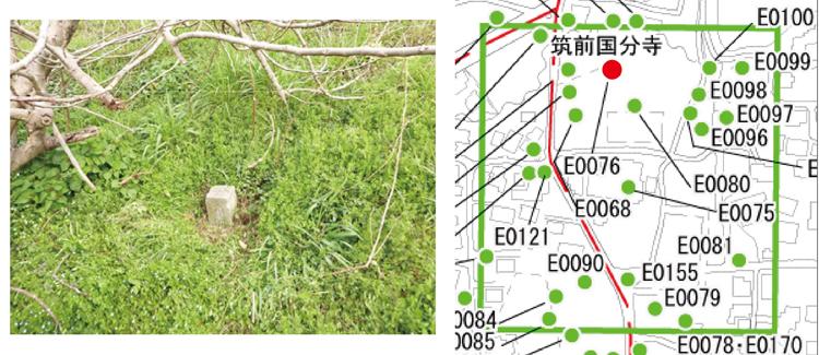 史跡の公有地境界石柱画像と位置図