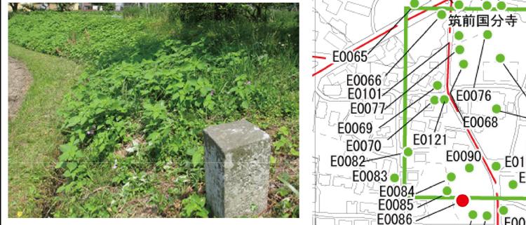 国分寺史跡指定境界標画像と位置図