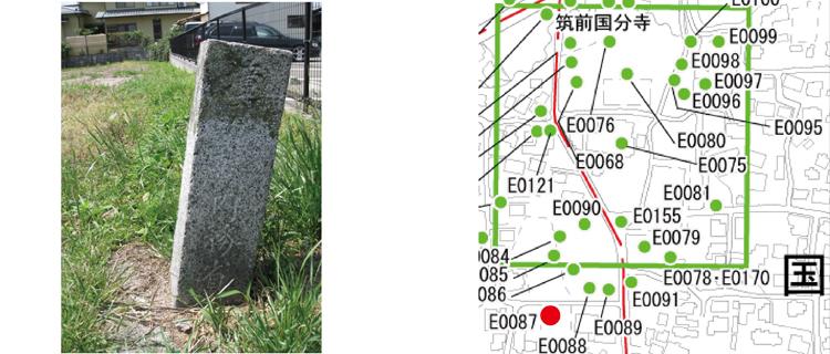 国分寺史跡指定境界標画像と位置図