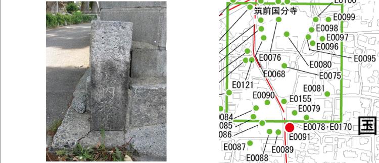 国分寺史跡指定境界標画像と位置図