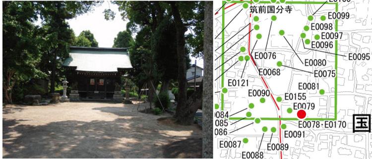 国分天満宮の宮座画像と位置図