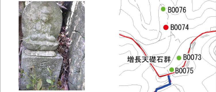 四王寺山三十三石仏 第31番札所の画像と位置図