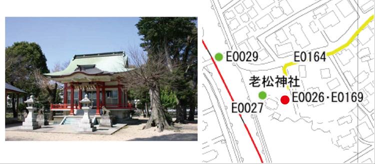 老松神社画像と位置図