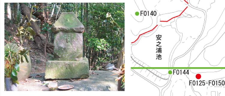 太宰府安養院跡五輪塔残欠の画像と位置図
