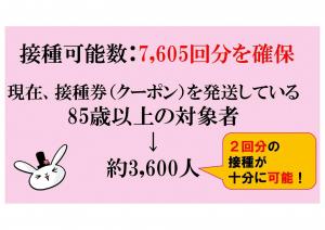 接種可能数、7,605回分を確保