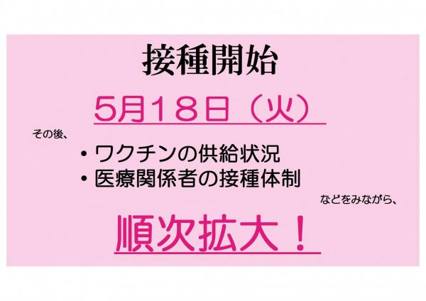 接種開始5月18日火曜日