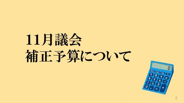 11月議会補正予算について