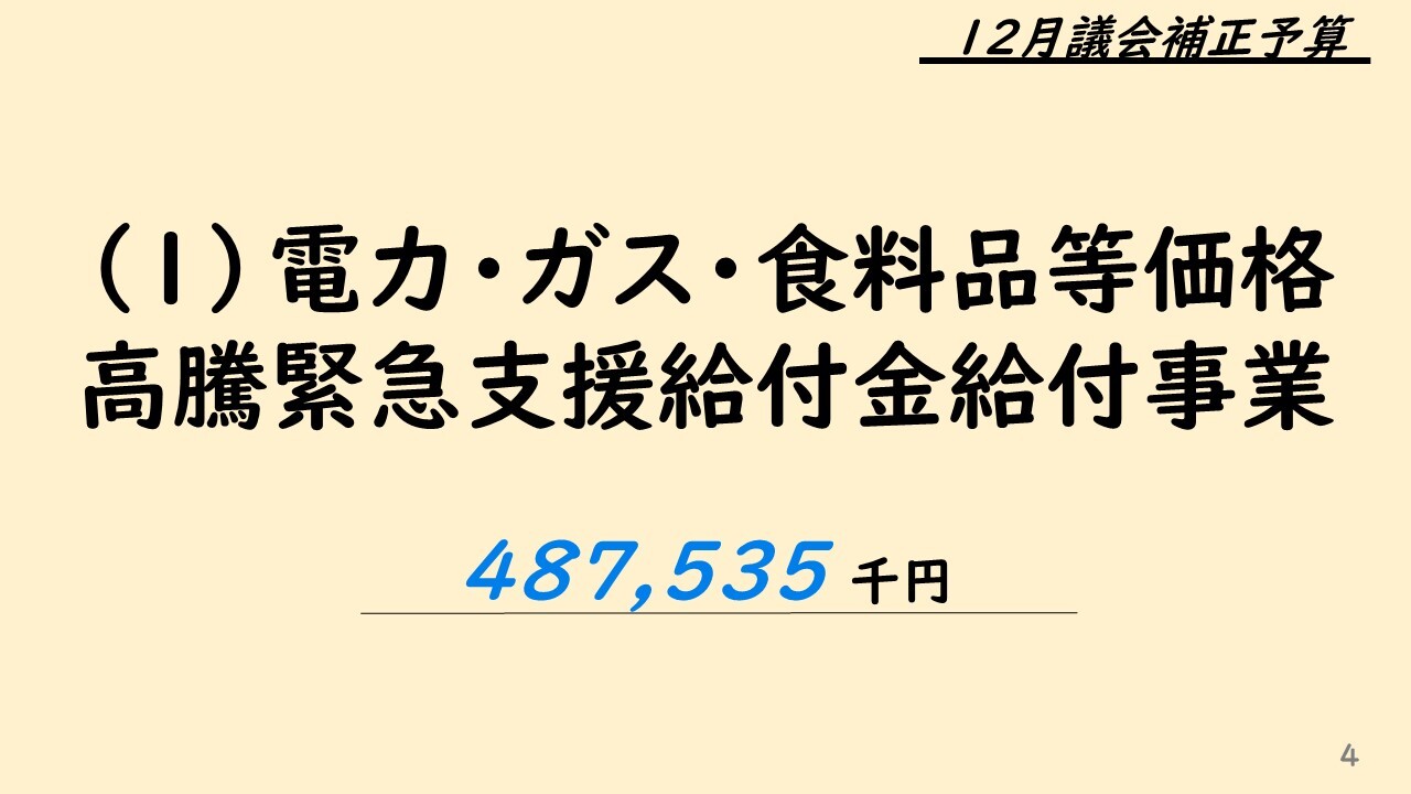 1電力・ガス・食料品等価格高騰緊急支援給付金給付事業 487,535 千円