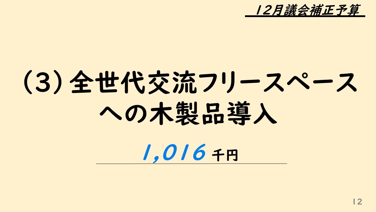 3全世代交流フリースペースへの木製品導入 1,016 千円